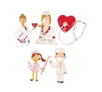 VALICLUD 5Pcs Nurse Doctor Stethoscope Brooch Medical Jewelry for Women Men Stylish Healthcare Badge Pins for Sweaters Scarves Dresses Bags Easy to Attach Accessories