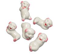 VALICLUD 5pcs Pig Shape Chopstick Holder Ceramic Rest Japanese Style Tableware Utensil Stand for Restaurant Hotel with Unique Pig Patterns and Decorative Function