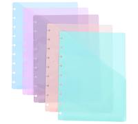 VALICLUD 5pcs Plastic Binder Dividers Insertable Page Separator Front Pockets for School Office Binder Accessories