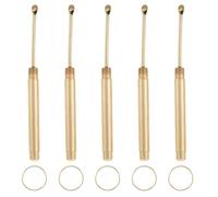 VALICLUD 5pcs Portable Metal Ear Wax Removal Tools with Keychain Hole Japanese Style Ear Spoon Picks for Travel