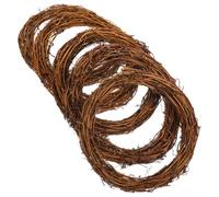 VALICLUD 5pcs Rattan Wreath Circle, Decorative Wreath Circle, DIY Garland Materials, Brown, Handmade Decoration for Christmas Door, Entrance and Yard