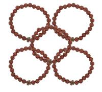 VALICLUD 5pcs Rose Bead Rosary Bracelet with Cross Charm, Plastic and Wood Material, Reduced Risk of Breakage and Long-term Durability, for Devotional Occasions and Daily Wear