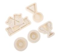VALICLUD 5pcs Silicone Fondant Molds Racing Trophy Race Car Flag Tire Medal Shapes for Cake Decorating DIY Chocolate Biscuit Mold Baking Tool