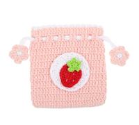 VALICLUD 5pcs Small Crochet Purse Portable Drawstring Bag for Women Cute Knitted Storage Pouch Woolen Yarn Adorable Mini Cartoon Cards Accessories