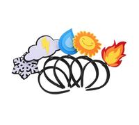 VALICLUD 5pcs Soft Felt Headbands Novelty Flame Snowflake Water Drop Sun for Holiday Birthday Party Decorations Lightweight Comfortable Festive Accessories for Themed Celebrations