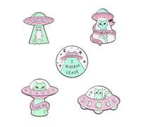 VALICLUD 5pcs Space Cat Enamel Pin Brooch Buttons for Jeans Backpacks Cartoon Lapel Badge Creative Clothing Accessories