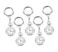 VALICLUD 5pcs Stainless Steel Pocket Watch for Nurses Lightweight and Easy to Carry with Glass Cover, Simple Shape Nurse Clock for Work the Hospital or Daily Work