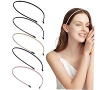 VALICLUD 5pcs Thin Cloth Covered Headbands for Women Lightweight Scratch Hair Accessories Retro Simple Design Suitable for Daily Wear Makeup Sports and Various Hairstyles