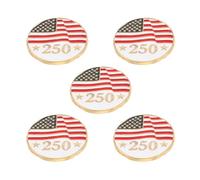 VALICLUD 5PCS USA Flag Lapel Pin Set 2026 American Independence Day Patriotic Brooches Metal Badge Pins for Men Suits Hats Backpacks Clothing Accessories