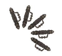 VALICLUD 5pcs Vintage Antique Drop Pulls Sturdy Alloy Retro Dresser Handles with Flushmount Installation for Kitchen Cabinet Cupboard Furniture Hardware