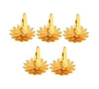 VALICLUD 5pcs Vintage Lotus Incense Holders for Sticks Metal Coil Spiral Burners with Buddha Design Dual Use Photo Clips for Home Office Outdoor Meditation Decor