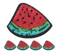VALICLUD 5pcs Watermelon Embroidered Iron on Badge Patch with Polyester Thread, Red Fabric DIY Clothes Patch for Jackets, Concealing Flaws and Sew-on Accessories