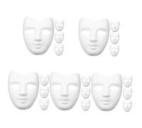 VALICLUD 5sets Blank DIY Paper Masks for Crafting White Masquerade Masks for Adults for Parties School Events and Creative Projects 4pcs*5