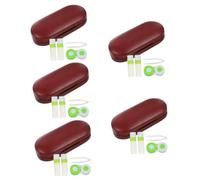 VALICLUD 5sets Portable Eyeglass Case for Outdoor Use Double Lens Case Household Contacts Holder Convenient Storage for Delicate Lenses and Glasses