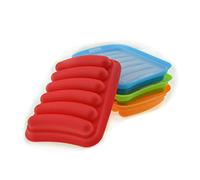 VALICLUD 6-Cavity Silicone Sausage Mold with Lid Hot Dog Molds for Baking Baby Food Easy Release for Homemade Sausages and BBQ Random Color