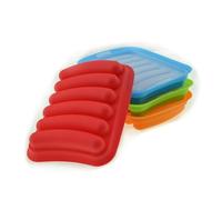 VALICLUD 6-Cavity Silicone Sausage Mold with Lid Hot Dog Molds for Baking Baby Food Easy Release for Homemade Sausages and BBQ Random Color