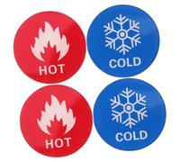 VALICLUD 6 Pairs Acrylic Hot and Cold Water Sign Stickers Self Stick Labels for Faucets Showers Bathtubs in Bathroom Kitchen Hotels Business Use and Easy to Apply