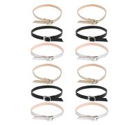 VALICLUD 6 Pairs Detachable Adjustable Heel Tie Straps for High Heels Ankle Bands Shoe Straps for Women Non-slip in Gold Silver and Matte Black