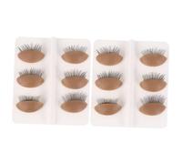 VALICLUD 6 Pairs Removable Silicone Eyelid Replacement for Mannequin Head Makeup Practice Tool with Realistic Lash Spacing Skin Tone for Eyelash Extension Training