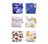 VALICLUD 6 Pcs Cotton Sanitary Pad Bags with Button Closure Portable Practical Storage Pouches for Travel and Daily Use Reusable Elegant Handbags and Graceful Coin Bags