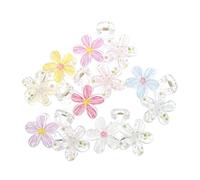 VALICLUD 6 Pcs Flower Hair Claw Clips for Women Cute and Creative Clips Purple Yellow White Secure Grip for Thick Hair Versatile for All Occasions