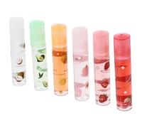 VALICLUD 6 Pcs Fruit Flavored Lip Pomade Transparent Lip Protector Moisturizing Lipsticks for Men Women Teens Hydrating Multipack