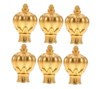 VALICLUD 6 Pcs Gold Curtain Rod End Caps Decorative Roman Pole Finials Replacement Secure Fit Window Drapery Rod Accessories for Closet Poles Stylish Boho Curtain Enhancers