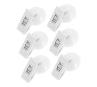 VALICLUD 6 Pcs Multi-Purpose Suction Cup Clamp with Strong Grip for Car Sunshade Fixing Ticket Organization Refrigerator Note Holding and Photo Display White