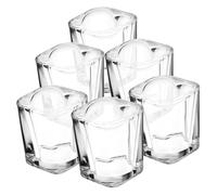 VALICLUD 6 Pcs Thick Heart-Shaped Shot Glasses with Stable Square Base Transparent Cocktail Wine Mugs for Parties Christmas Bars Family Gatherings