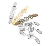 VALICLUD 6 Pcs Vintage Alloy Swirl Brooch Set Sweater Chain Clips Cardigan Connectors for Women Multifunctional Scarf Holders Dress Shirt Pins Business Casual Party Wear
