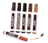 VALICLUD 6 Pcs Wooden Furniture Touch Up Markers Set Scratch Repair Concealing Pen for Wooden Surfaces for Cabinets Tables and Floors