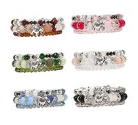 VALICLUD 6 Sets Bohemian Multi Layer Beads Wristband Bracelet Stylish Color Combinations for Women and Unique Elephant Charm Decor for Birthday and Fashion Matching