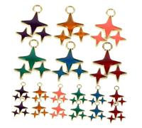 VALICLUD 60pcs Alloy Star Charms: Mini Pendant Charms Alloy Star Beads Jewelry Making Pendants For DIY Bracelet Earrings Necklace Keychain Craft Projects