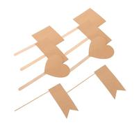 VALICLUD 60pcs Kraft Paper Cake Picks Blank Appetizer Labels for Birthday and Wedding Decorations Easy to Write Food Markers Sturdy Cake Toppers for Cupcakes and Buffets