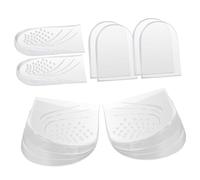 VALICLUD 6pairs Half-pad Heel Inserts Gel Toe Pads for Pointe Shoes Reusable Heel Adhesive Backing Height Increase Insoles for Women Men