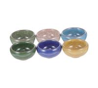 VALICLUD 6PCS Aromatherapy Essential Oil Bowls with Ice Cracked Ceramic Texture Stable Rounded Edge Spa Mixing Bowls for Beauty Salons Massage Meditation Multi Color