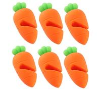 VALICLUD 6pcs Carrot Shaped Silicone Lid Lifters Boil Stoppers Kitchen Pot Spill Preventers with Smooth Edges for Safe Spill Cooking and Slow Stew Simmering