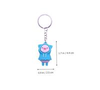VALICLUD 6pcs Cartoon Raincoat Pig Keychain Key Ring Pendant Bag Charm Multifunctional Ornament for Keys and Bags Cute Novelty Accessory