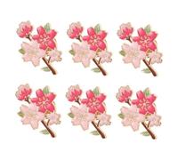 VALICLUD 6pcs Cherry Blossom Brooch Small Cute Alloy Flower Pins for Women Elegant Spring Accessories for Office Dates Party Wear Versatile Backpack Badge Jewelry Gift