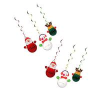 VALICLUD 6Pcs Christmas Cartoon Figure Pendants Spiral Hanging Decorations for Tree Wall Window Door Festive Holiday Xmas Decor