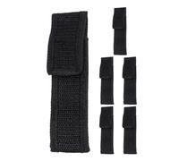 VALICLUD 6pcs Cloth Flashlight Pouch Black Carry Bag for Belt Strap Access | Wear-resistant Design, Compact Carry, Protects Flashlight, for Climbers and Hikers on Night Walks