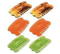 VALICLUD 6pcs Comb for Gua Sha Resin Multifunctional Comb Scalp Massager Assorted Colour Portable Manual Massage Tool to Relieve Stress and Relax Muscles