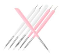VALICLUD 6PCS Double Ended Nail Art Pen Kit for Women and Lightweight Long Handle Manicure Brush for Natural Acrylic Gel Nails and