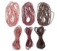 VALICLUD 6pcs Elastic Stretch Cord for Jewelry Making and Hair Ties, 5M Each Color (Black, Blue Gray, Khaki Gray, Dusty Purple, Korean Pink, Navy) - Stretchy String for Bracelets, Necklace