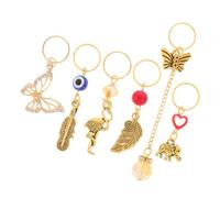 VALICLUD 6pcs Elephant Rose Pendant Hair Jewelry for Women Braids Pearl Hair Accessory Butterfly Leaf Design Zinc Alloy Lightweight Versatile