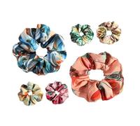 VALICLUD 6pcs Floral Hair Scrunchies Set Tropical Print Hair Ties for Women Girls Decorative Ponytail Holders Lemon for Casual