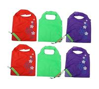 VALICLUD 6pcs Foldable Fruit Pattern Shopping Bags Reusable Foldable Grocery Tote Lightweight Compact for Daily Home Storage and Outdoor Use