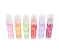 VALICLUD 6Pcs Fruit Flavored Moisturizing Lip Balms Hydrating Lip Oil Gloss for Daily Use Smooth Texture with Avocado Strawberry Cherry Flavors