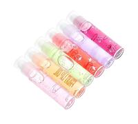 VALICLUD 6Pcs Fruit Moisturizing Rollerball Lip Gloss for Healthy Lips Flavored Hydrating Lip Pomade Avocado Strawberry Cherry present