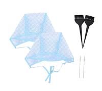 VALICLUD 6pcs Hair Dyeing Cap Set Highlighting Brush and Hook Reusable Hair Coloring Tools for Home and Salon Use for Beginners and Professionals